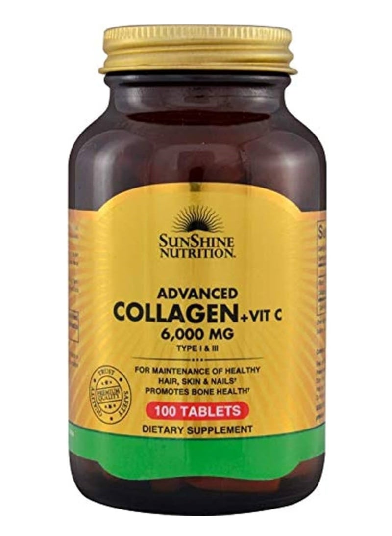 SUNSHINE NUTRITION Sunshine N Advanced Collagen + Vitamin C 100 Tablets