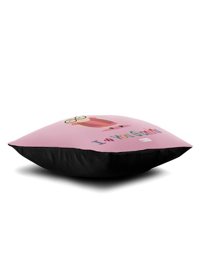 Indigifts Indigifts Cushion Cover 12x12 with Filler|Love You Grandma Printed Pillow|Soft Fiber & Vibrant Design|Gift for Grandmother, Dadi, Maa (Pink)  - Image 4