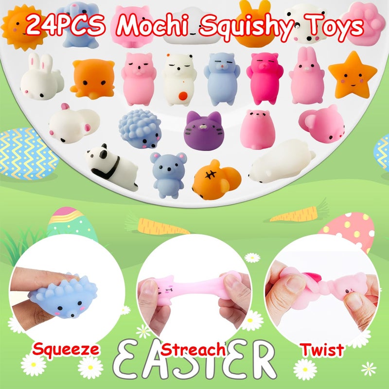 JIALWEN 24 Pack Fillers Easter Eggs with Mochi Squishy Toys Surprise Mini Kawaii Animal Squishies Stress Relief Toys for Easter Basket Stuffers Hunt Theme Party Favors Classroom Prize Supplies - Image 4