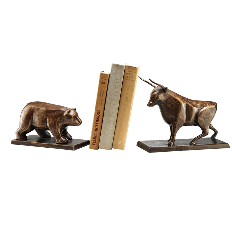 SPI Home Bull Bear BookendsBrown40x75x105