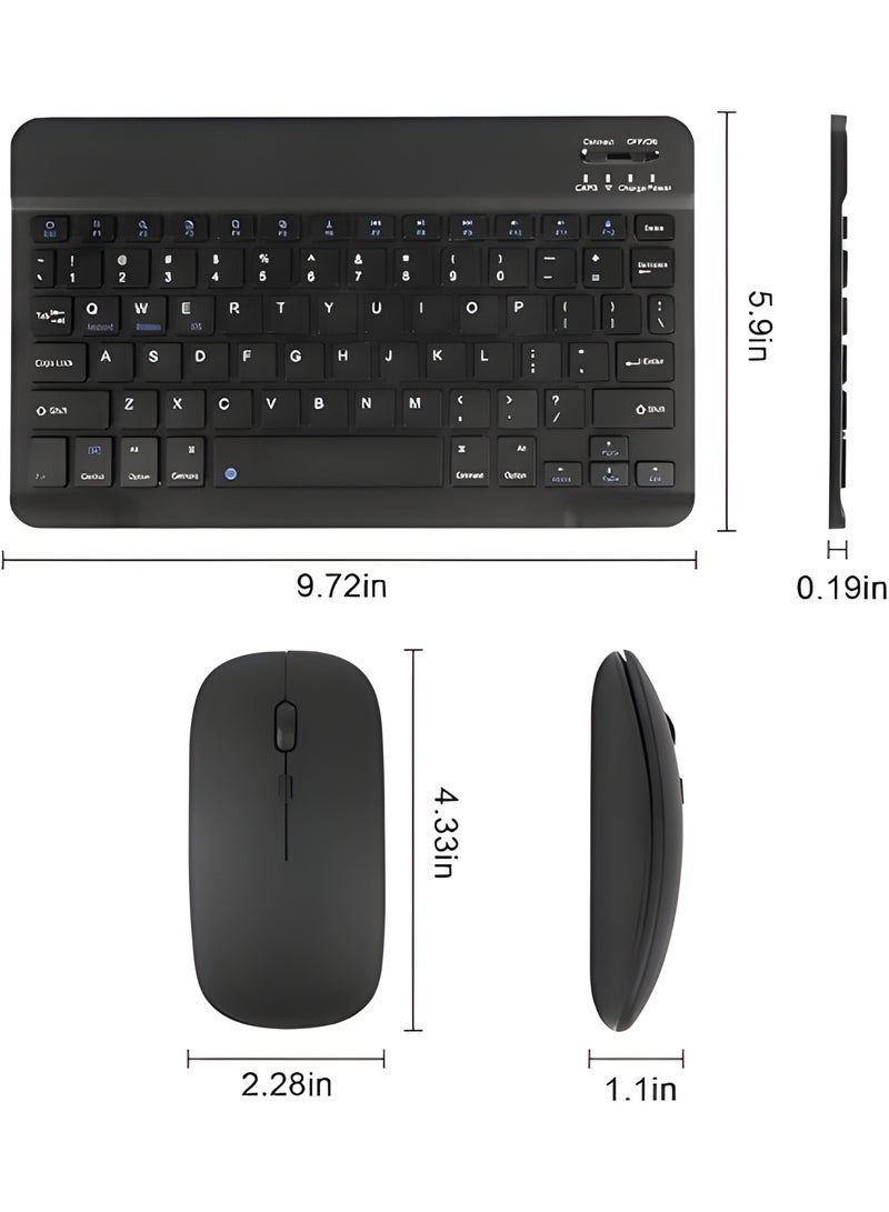 Rechargeable Bluetooth keyboard and mouse combo – Battery lasts up to 150 hours – Backlit – Slim and quiet design – Black color - Image 2