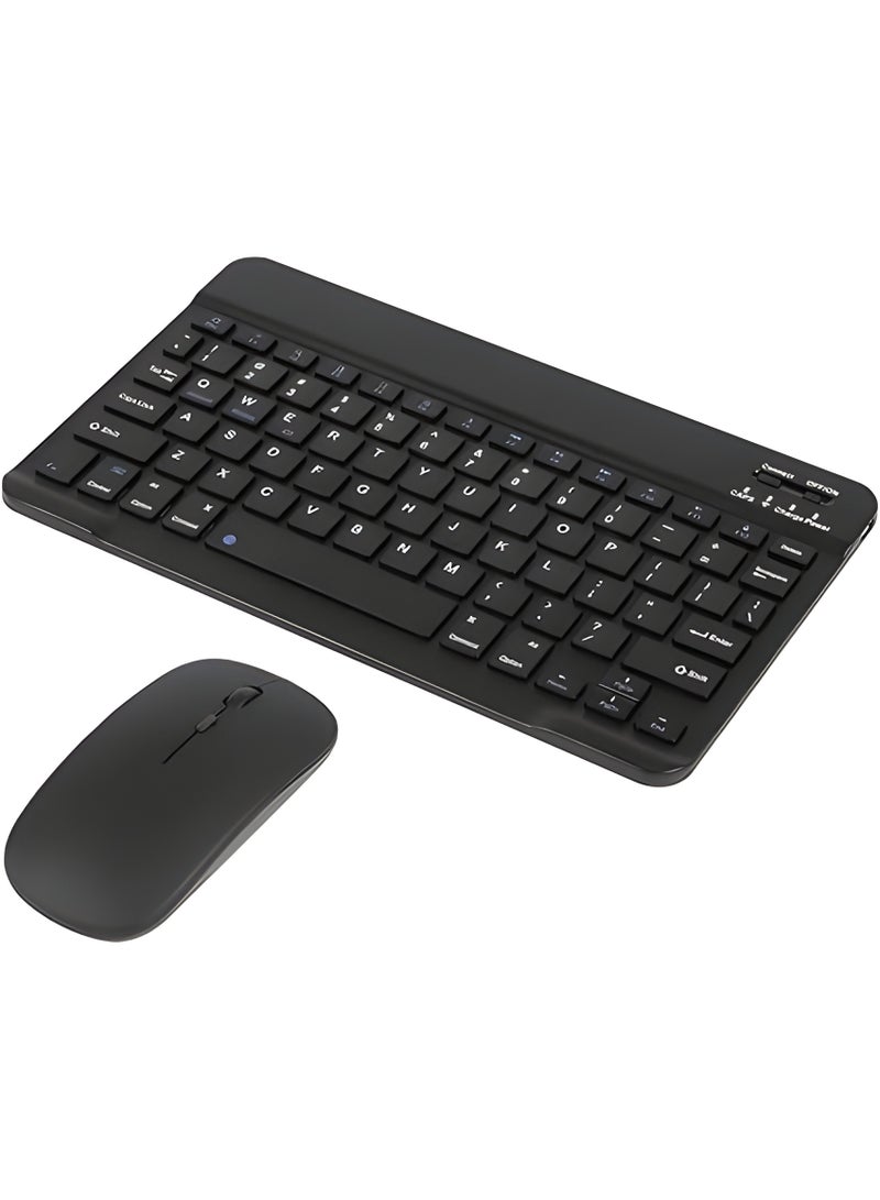 Rechargeable Bluetooth keyboard and mouse combo – Battery lasts up to 150 hours – Backlit – Slim and quiet design – Black color - Image 1