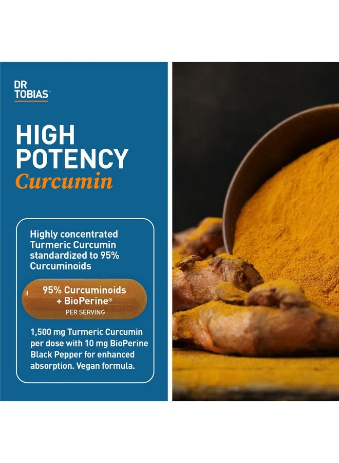 Dr. Tobias Turmeric Curcumin 1500mg with BioPerine - Extra Strength Supplement with 95% Curcuminoids for Joint Support, Overall Vitality & Immune Health, 120 Vegan Capsules, Non-GMO - Image 3