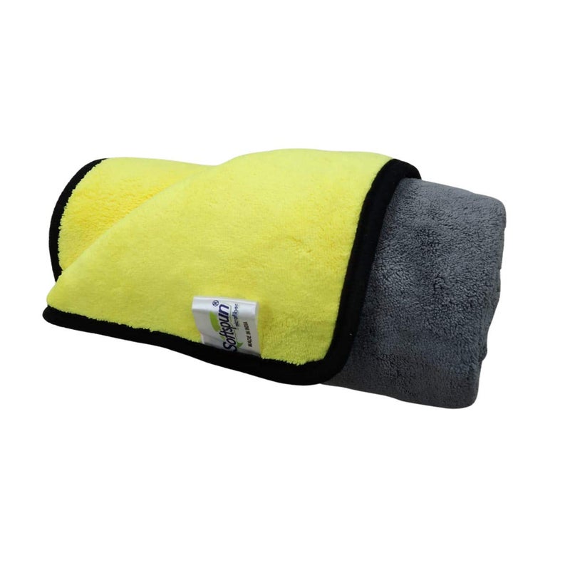 Softspun Microfiber Cleaning Cloth 1 Pc 40X60Cm 900 Gsm Double Layered Silk Banded Edge Thick Lint & Streakfree Super Absorbent Multipurpose Towels For Cars Bike Glass Polishing & Detailing.. - Image 2