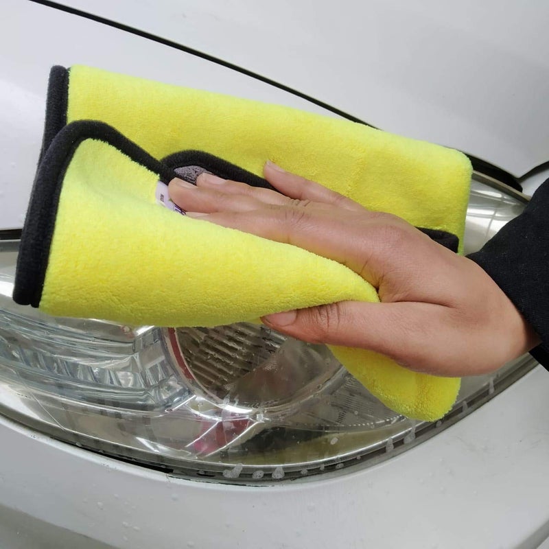 Softspun Microfiber Cleaning Cloth 1 Pc 40X60Cm 900 Gsm Double Layered Silk Banded Edge Thick Lint & Streakfree Super Absorbent Multipurpose Towels For Cars Bike Glass Polishing & Detailing.. - Image 4