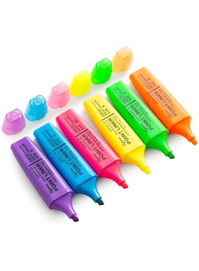 Arabest Highlighter Highlight ink Soft fiber pen tips smooth writing 6 colors markers candy transparent for notebooks work study life记录。  - Image 1