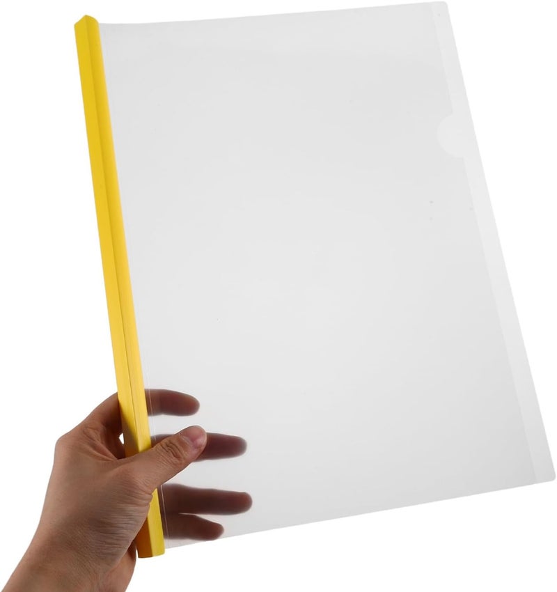 ABOOFAN 10 Pcs Plastic Report Covers with Sliding Rod, A4 File Folders for Office and School, Sturdy and Easy to Use Document Organizers that Can Hold About 230 Sheets of Paper - Image 4