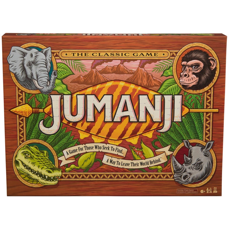 Spin Master Games, Jumanji 30th Anniversary Edition, The Classic Thrilling Adventure Family Board Game Based on The Action-Comedy Movie, Updated Jungle Challenges, 2-4 Players, for Ages 6 & Up - Image 1