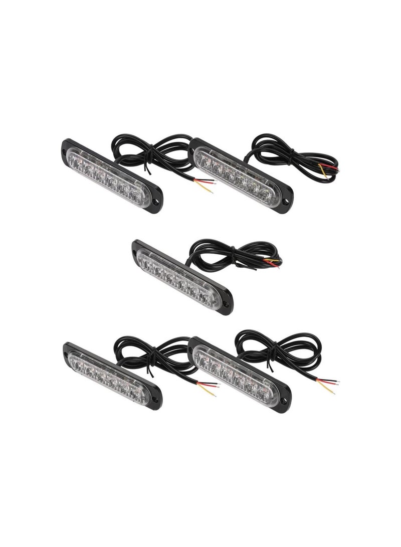 Loquat 4Pcs 1224V Car 6 LED Flash Strobe Emergency Warning Light Grille Flashing Lightbar(Yellow) - Image 1