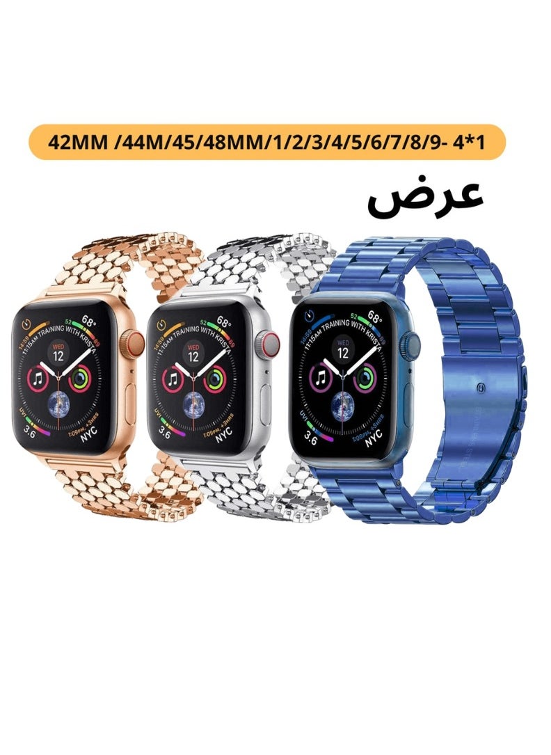 Generic - Stainless Steel Band for Apple Watch 49mm 45mm 44mm 42mm Compatible with iWatch Ultra/8/7/6/5/4/3/2/1/SE/SE2 Series - Image 1