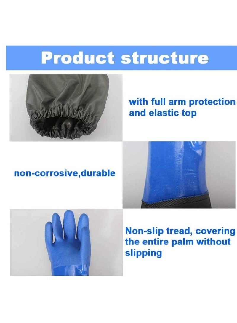 Plastic Gloves Pond Cleaning Gloves Drainage Gloves Full Arm Gloves Elastic Band PU Gloves Wear-Resistant Waterproof - Image 3