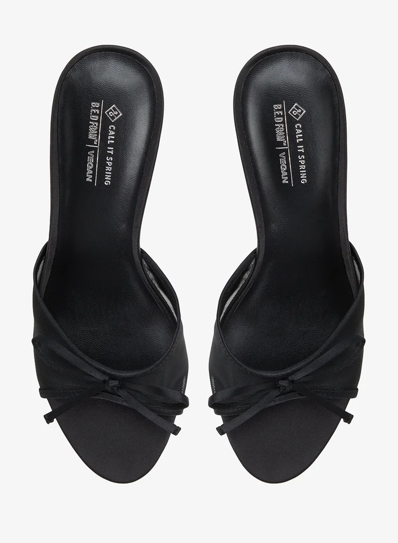 Call it Spring BLACK Bettiie Mid Heel Sandals for Women | Best Price UAE