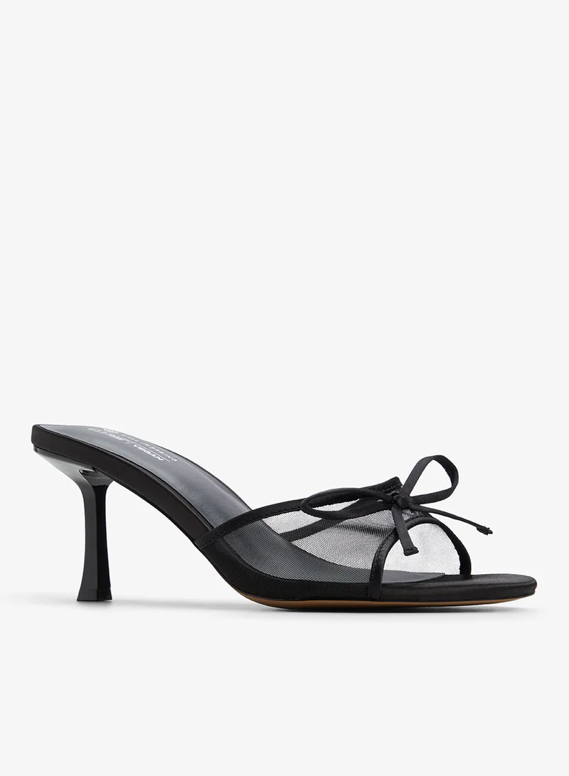 Call it Spring BLACK Bettiie Mid Heel Sandals for Women | Best Price UAE