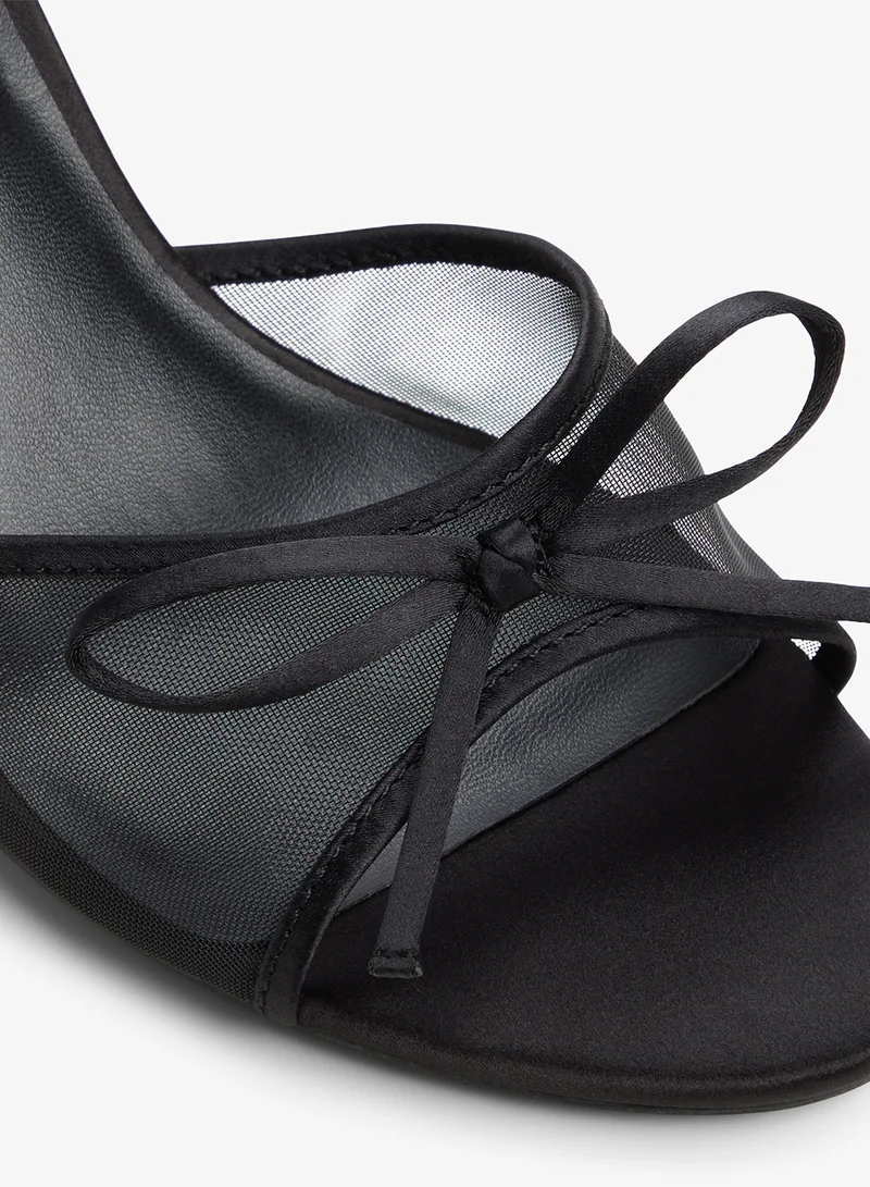 Call it Spring BLACK Bettiie Mid Heel Sandals for Women | Best Price UAE