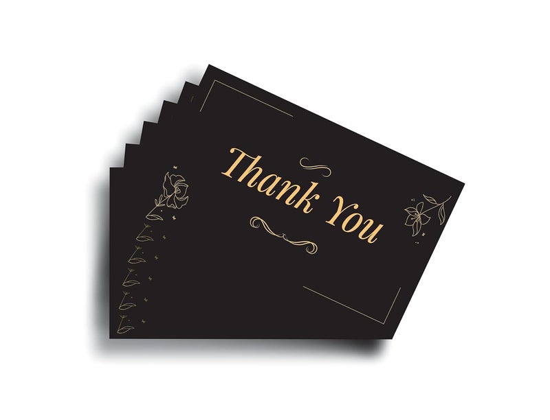 Bleus Thank You Card (Pack of 50), Size- 3.5x2 inch, One Side Blank for Notes, Elegant Greeting Cards for Gifting, Notes & Occasions, Whishing, (Floral 7) - Image 1