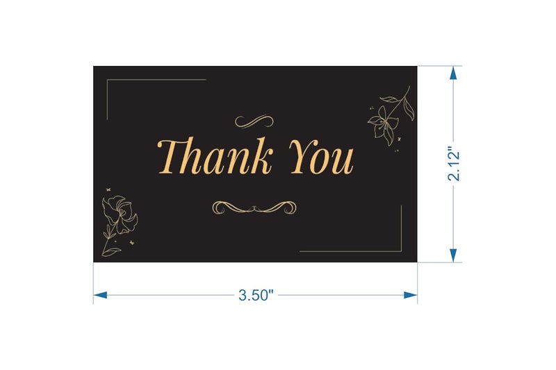 Bleus Thank You Card (Pack of 50), Size- 3.5x2 inch, One Side Blank for Notes, Elegant Greeting Cards for Gifting, Notes & Occasions, Whishing, (Floral 7) - Image 2