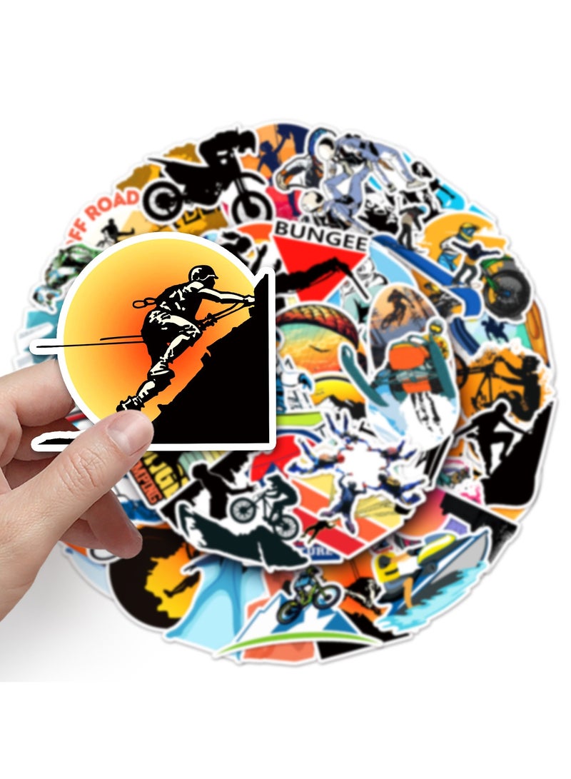 Extreme Sports Stickers 50 PCS Adventure time Stickers Outdoor Mountain Bike Travel stickers for Water Bottle Helmet Laptop Car Luggage Bicycle Motorcycle Computer Skateboard Decals - Image 4