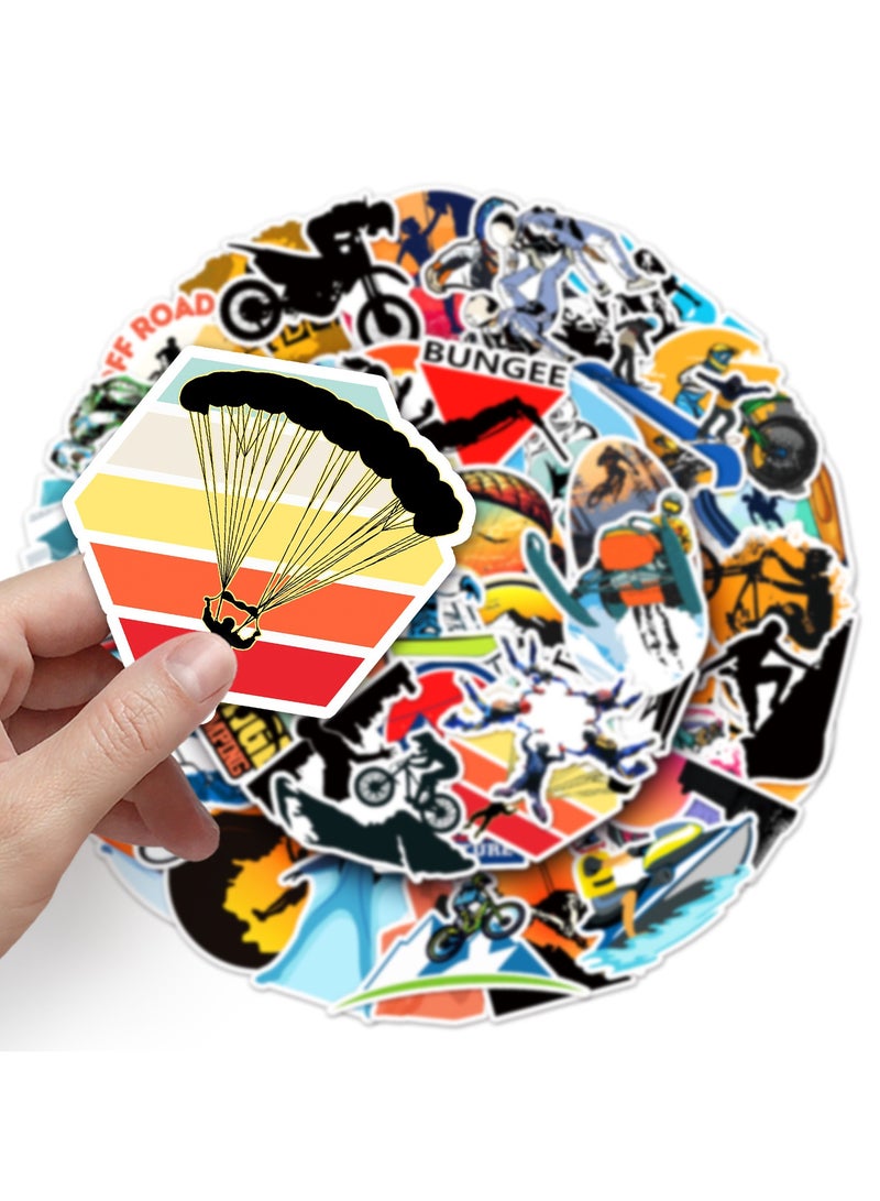 Extreme Sports Stickers 50 PCS Adventure time Stickers Outdoor Mountain Bike Travel stickers for Water Bottle Helmet Laptop Car Luggage Bicycle Motorcycle Computer Skateboard Decals - Image 5