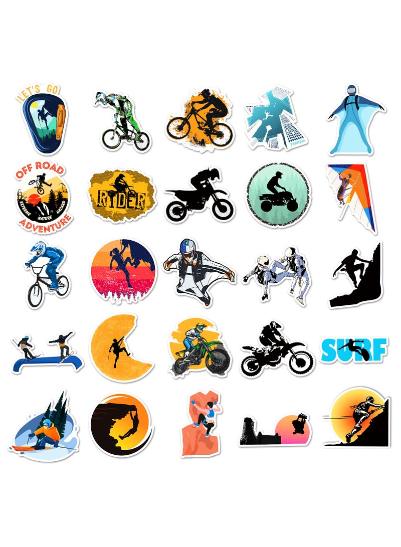 Extreme Sports Stickers 50 PCS Adventure time Stickers Outdoor Mountain Bike Travel stickers for Water Bottle Helmet Laptop Car Luggage Bicycle Motorcycle Computer Skateboard Decals - Image 2