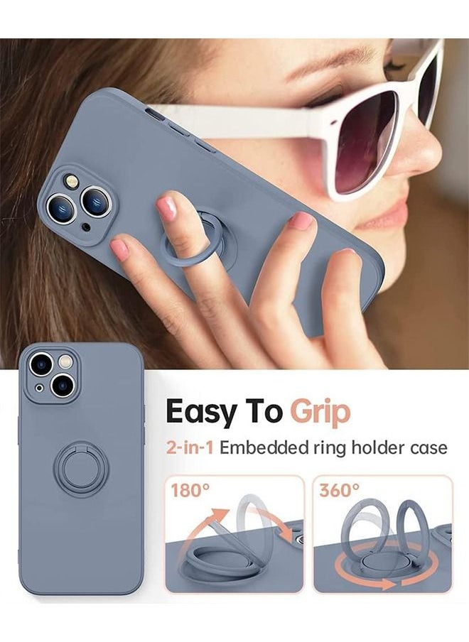 Generic - iPhone 15 Case with 360°Rotating Phone Ring Holder,Scratch-proof and Shockproof Soft Protective Back Cover Silicone Case with Camera Len Funtion for iPhone 15 Accessory - Image 1