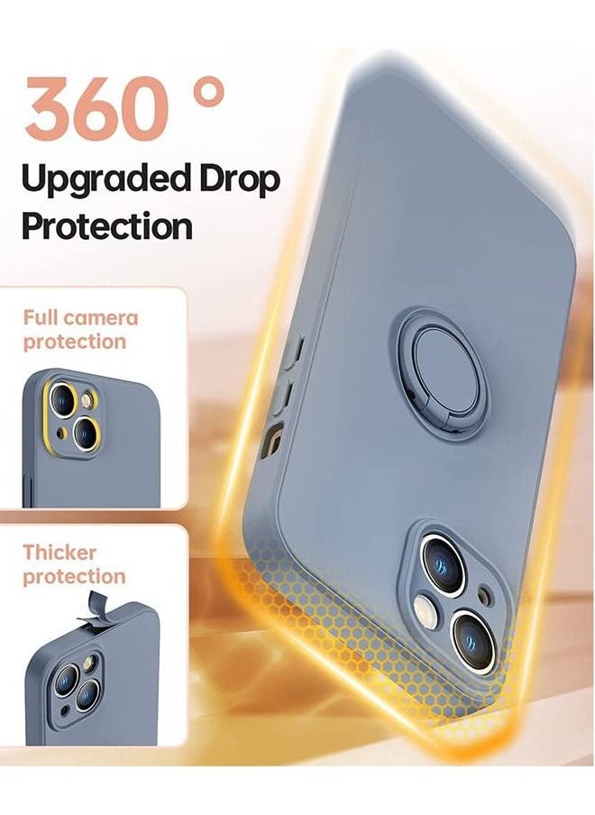 Generic - iPhone 15 Case with 360°Rotating Phone Ring Holder,Scratch-proof and Shockproof Soft Protective Back Cover Silicone Case with Camera Len Funtion for iPhone 15 Accessory - Image 1