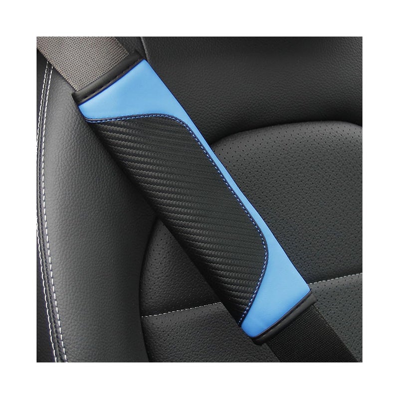 Osilly 2PCS Car Seat Belt Cover Carbon Fiber Seatbelt Shoulder Protection Soft Car Seat Belt Strap Cushion Protect Your Neck and Shoulder Car Accessories Seat Belt Pad for Car Truck Blue