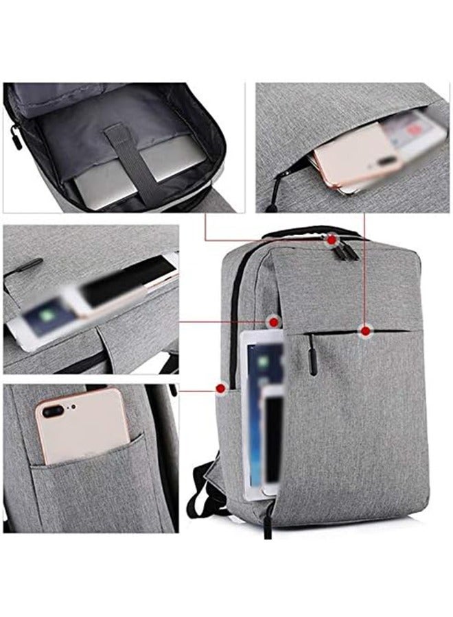 JCB CHIC حقيبة ظهر للكمبيوتر المحمول مع منفذ شحن USB، حقيبة ظهر رفيعة مقاومة للماء للسفر مع حجرة للكمبيوتر المحمول، حقيبة كتب مدرسية جامعية  - Image 3