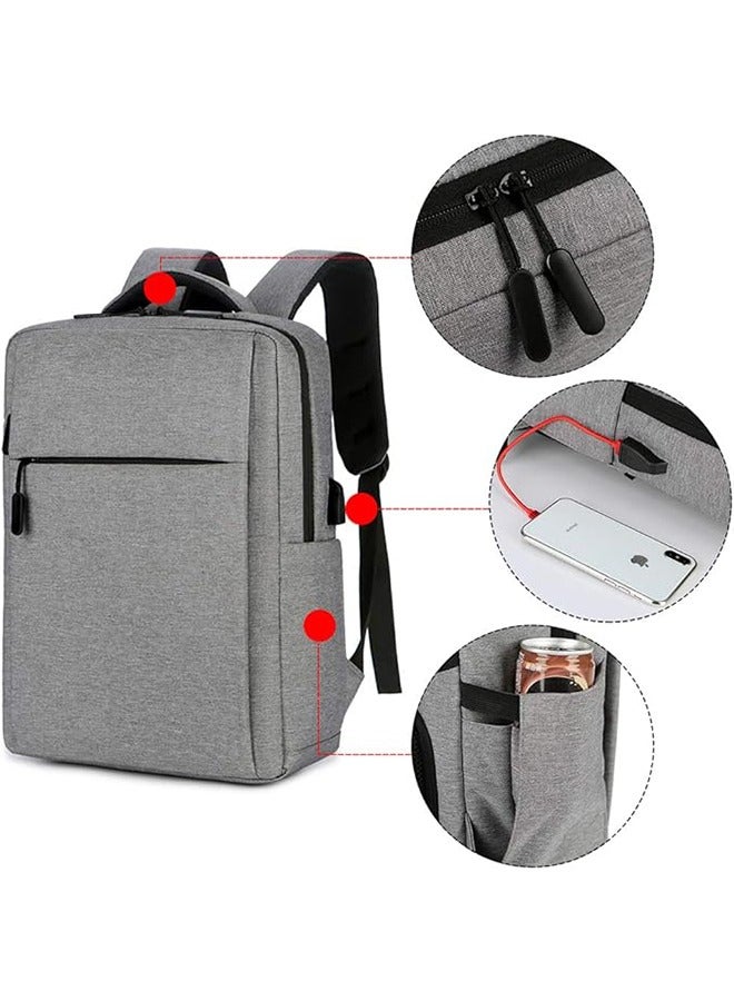 JCB CHIC حقيبة ظهر للكمبيوتر المحمول مع منفذ شحن USB، حقيبة ظهر رفيعة مقاومة للماء للسفر مع حجرة للكمبيوتر المحمول، حقيبة كتب مدرسية جامعية  - Image 4