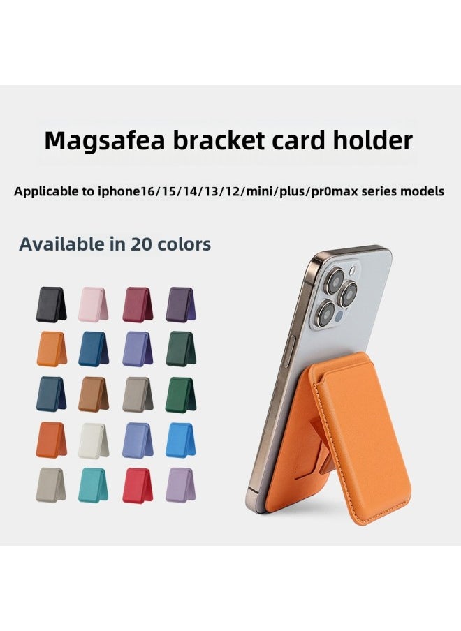 ماركة غير محددة - مجموعة بطاقات PU متعددة الحدود Apple Magsafe حامل الهاتف المحمول N52 ذو الشفط المغناطيسي القوي 16 مشبك بطاقة جلدي قابل للتخصيص - المواصفات: بورجوندي [23 قوي للغاية n52] - Image 1