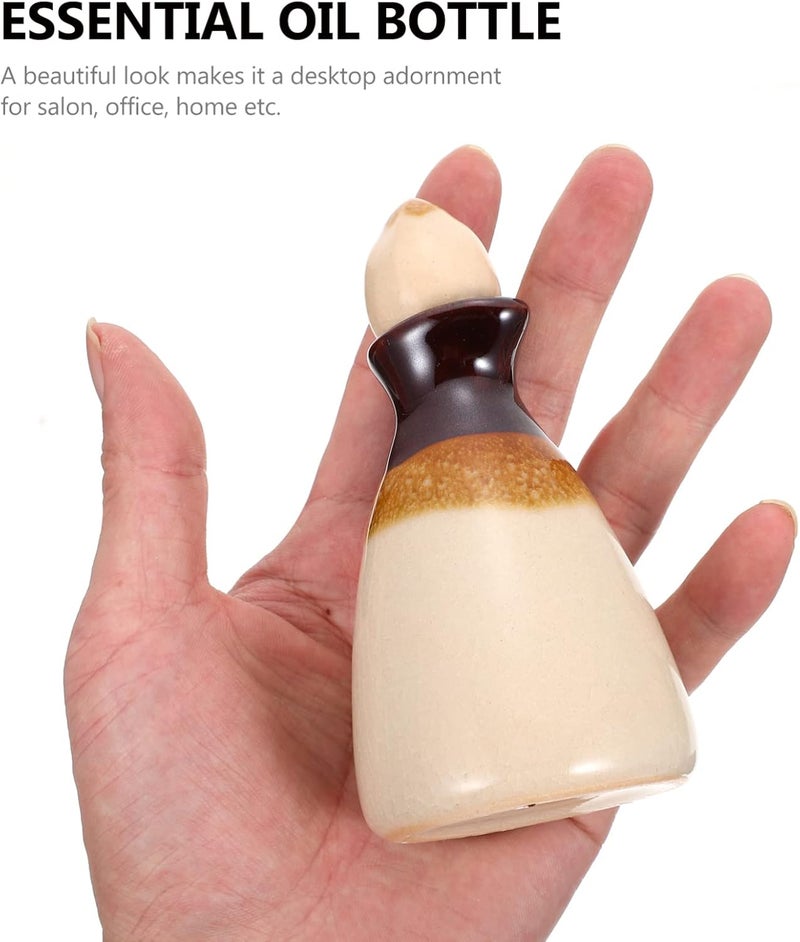 cheekyglo زجاجات موزع سيراميك مع أغطية زجاجة موزع فارغة ملحقات العطر للاستخدام مع عطور DIY وزيوت أساسية بديلة بيضاء - Image 3
