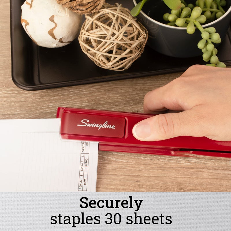 Swingline Stapler, 30 Sheet Capacity, 747 Classic Stapler, Jam Free, Metal, Lipstick Red (74718) - Image 2