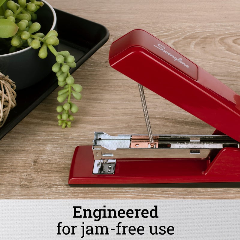 Swingline Stapler, 30 Sheet Capacity, 747 Classic Stapler, Jam Free, Metal, Lipstick Red (74718) - Image 4