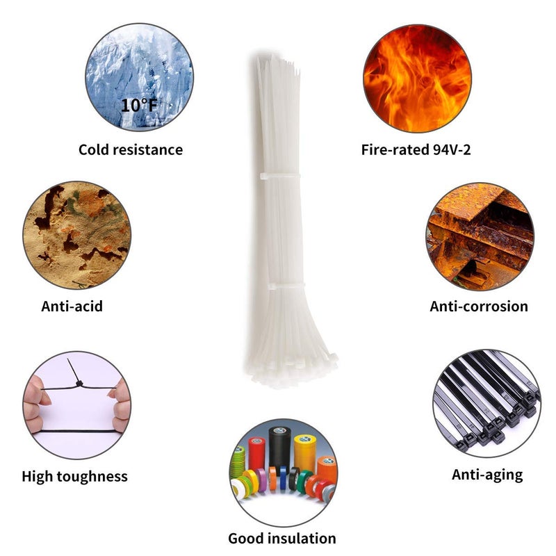 ART IFACT 300 Pieces of 4 Inch Nylon Cable Tie - Super Strong, Natural Colour (4 inch) - Image 2