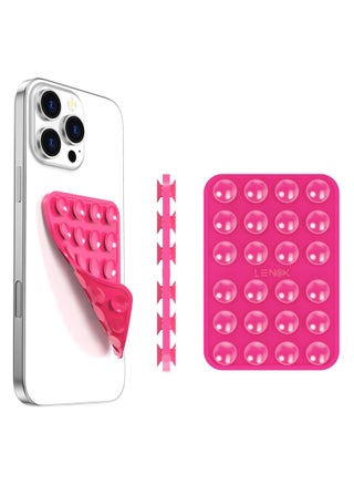 LENOK Silicone Double-Sided Suction Phone Case Detachable Mount - Hands-Free, Strong Grip Holder for Selfies & Videos - Durable, Easy to Use - iPhone & Android (Pink) - pzsku/Z88AEBD3EFE56012D3C41Z/45/1741780256/bcac9924-c720-40a9-8b76-397d07a0213f