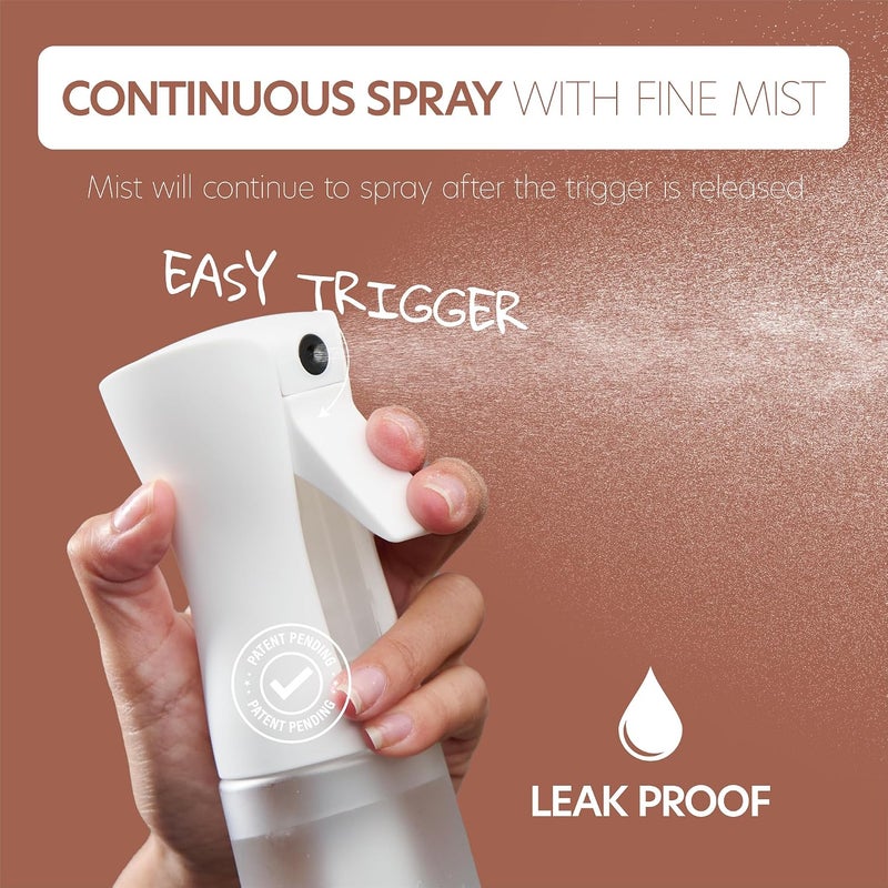 MIGHTY STRONG 10 OZ Continuous Spray Bottles - Ultra Fine Mist Sprayer | Water Spray Bottle For Hair Stuff, Mister Spray Bottle For Plants Mister | Hair Spray Bottles For Hairstyling, Cleaning, Salons - Image 3