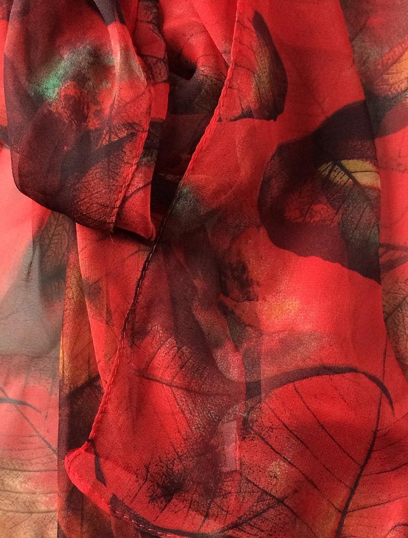 Smiling Wisdom - Red Leaf Scarf Friendship Gift Set - Reason Season Lifetime Friendship Greeting Card - Leaves Scarf, Shawl, Wrap, Sarong Gift Set - For Her, Awesome Best Friend - Image 2
