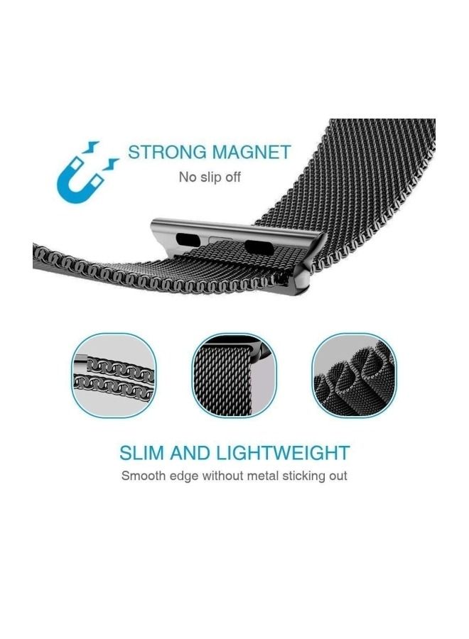 Replacement Band For Apple Watch Series 5/6/7 42mm/44mm 45mm Black - Image 2