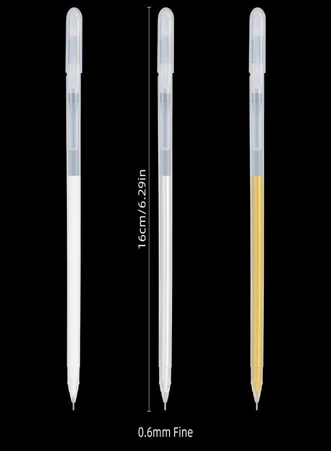 SMOOTHERPRO White Gold Silver Gel Pen Set, 6 Pack 0.6mm Highlight Gel Ink Pen, Art Liner Drawing Pen for Black Dark Paper Drawing Sketching Design Supplies - Image 2