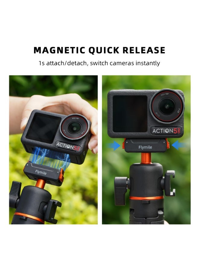 اكسيسن حامل ثلاثي القوائم للسيلفي لـ DJI Osmo Action 5 Pro، قضيب تمديد 21 بوصة، حامل ثلاثي القوائم محمول مع حامل مغناطيسي سريع التحرير لـ DJI Osmo Action 5 Pro 4 Camera - Image 2