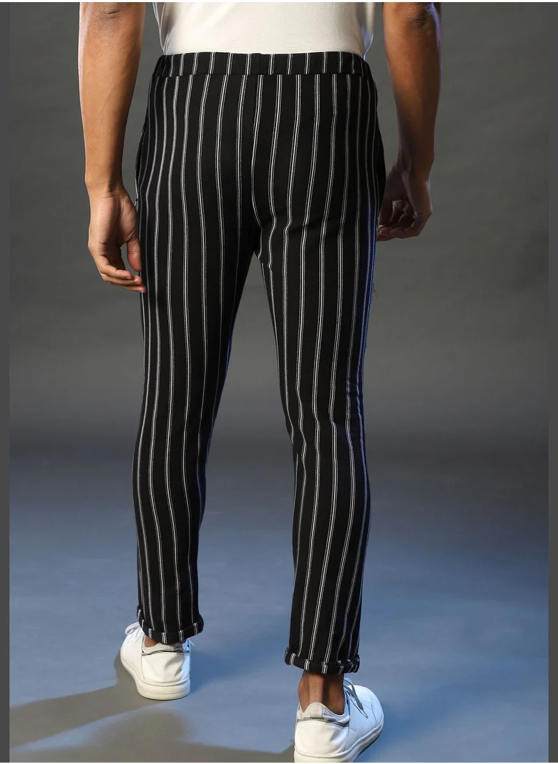 Campus Sutra Striped Jogger