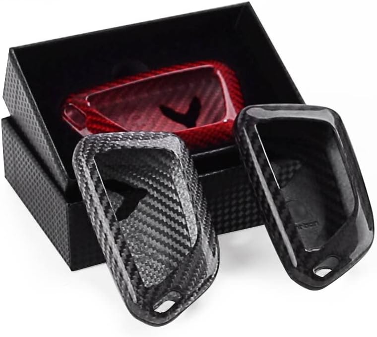 PACEWALKER Carbon Fiber Key Fob Case Cover for Chevrolet Corvette C8 (2020-2022) - Black - Image 3