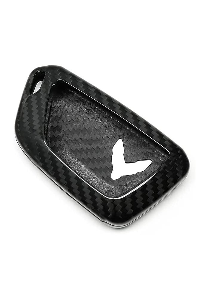 PACEWALKER Carbon Fiber Key Fob Case Cover for Chevrolet Corvette C8 (2020-2022) - Black - Image 2