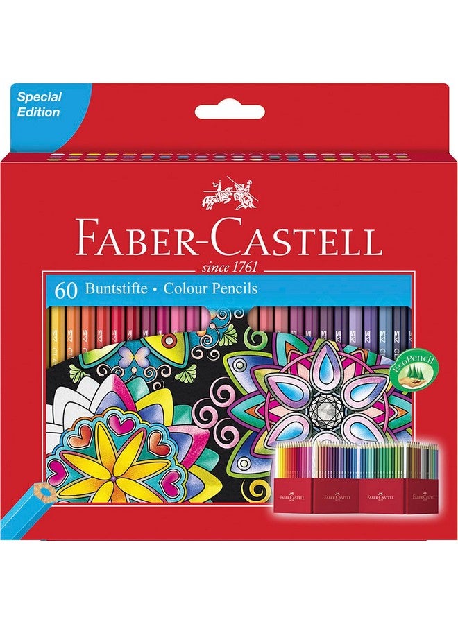 FABER-CASTELL Faber-Castell Castle 111260 Colouring Pencils Set, 60 Pieces, Hexagonal, Shatterproof, for Children and Adults  - Image 1