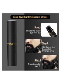 Y&D Beard Pen Filler, 2 in 1 Filling Stick and Brush for Men, Waterproof, Long Lasting Natural Looking Pen, Moustache Hair Makeup, Effective Enhance Facial Hair, Black  - Image 4