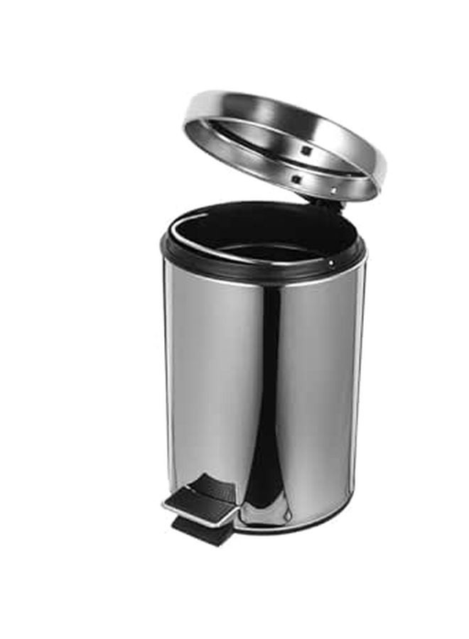 Stainless Steel 5L Pedal Trash Can With Lid Small Round Kitchen Bathroom Garbage Bin - Image 1