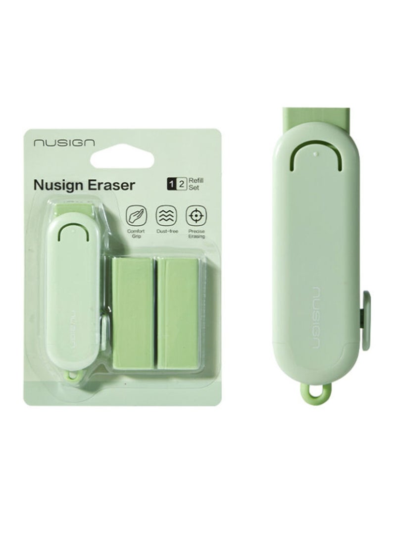 NUSIGN 1-Piece Eraser With Two Refills Green - Image 1