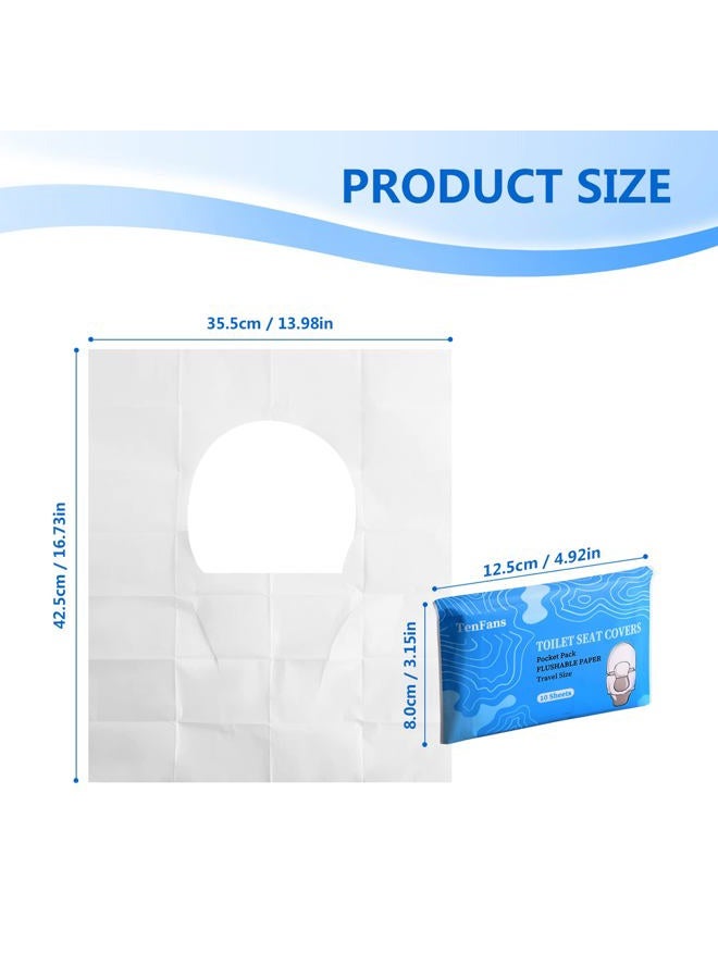 TenFans Toilet Seat Covers (60 pack), XL Flushable and Biodegradable Paper Cover Disposable for Adult and Kids' Potty Training, Great for Airplane, Travel Seats, Public Restroom and Camping - Image 3