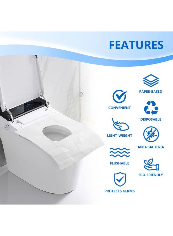 TenFans Toilet Seat Covers (60 pack), XL Flushable and Biodegradable Paper Cover Disposable for Adult and Kids' Potty Training, Great for Airplane, Travel Seats, Public Restroom and Camping - Image 2