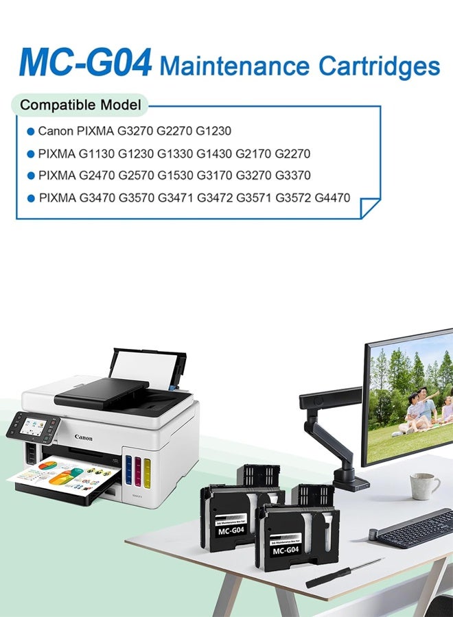 أوفيس ميكر MC-G04 Ink Maintenance Cartridge with New Chip MC G04 Use with MegaTank G3270 G2270 G1230 Printer (1 Pack) - Image 3