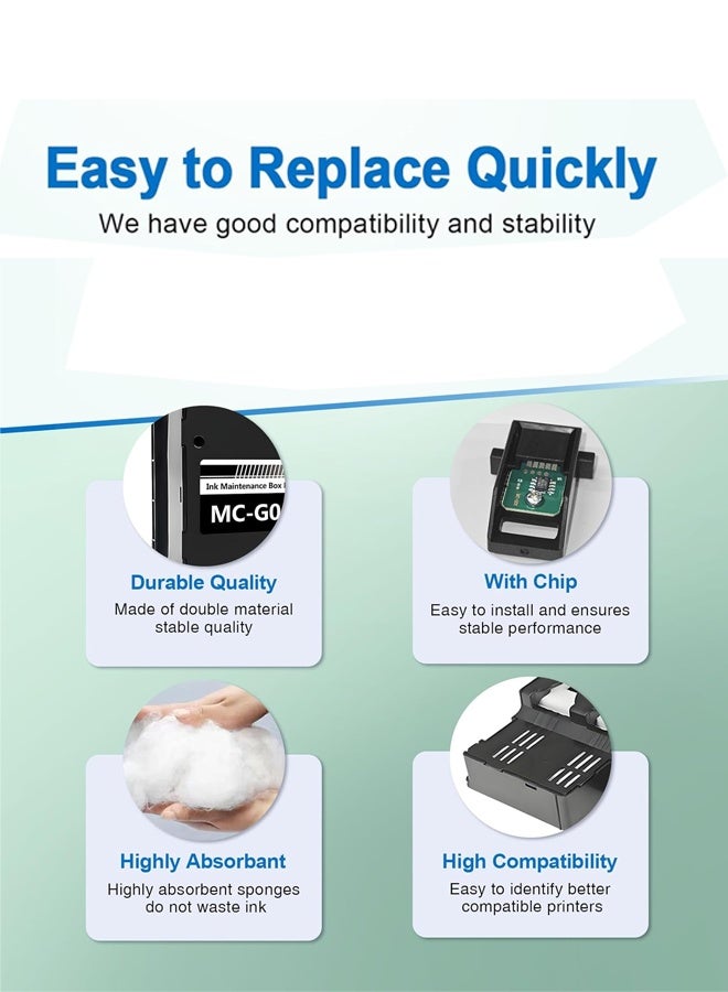 أوفيس ميكر MC-G04 Ink Maintenance Cartridge with New Chip MC G04 Use with MegaTank G3270 G2270 G1230 Printer (1 Pack) - Image 4
